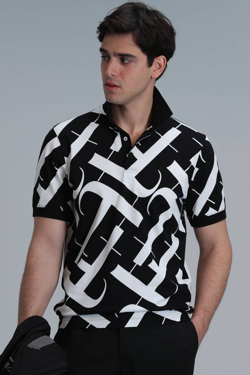 Cara Smart Men's Polo T-Shirt Black - 3