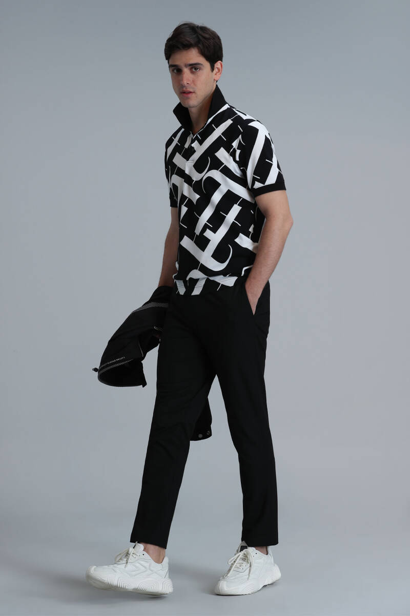 Cara Smart Men's Polo T-Shirt Black - 4