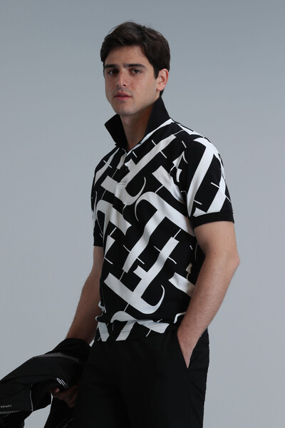 Cara Smart Men's Polo T-Shirt Black - 5