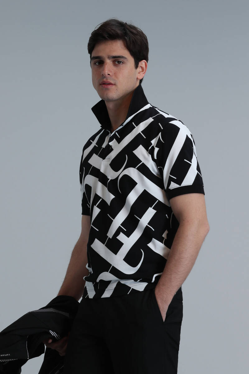Cara Smart Men's Polo T-Shirt Black - 5
