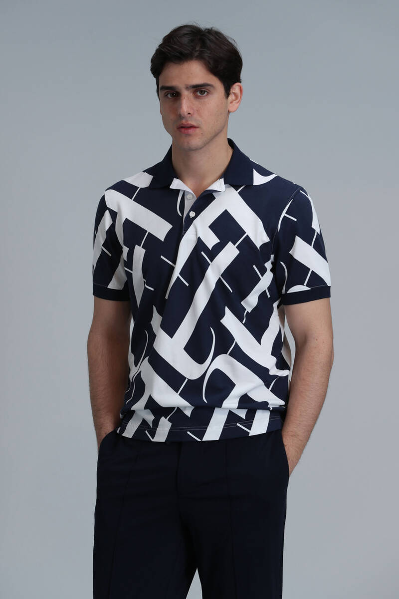 Cara Smart Men's Polo T-Shirt Navy Blue - 1