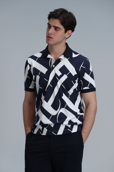 Cara Smart Men's Polo T-Shirt Navy Blue - 3