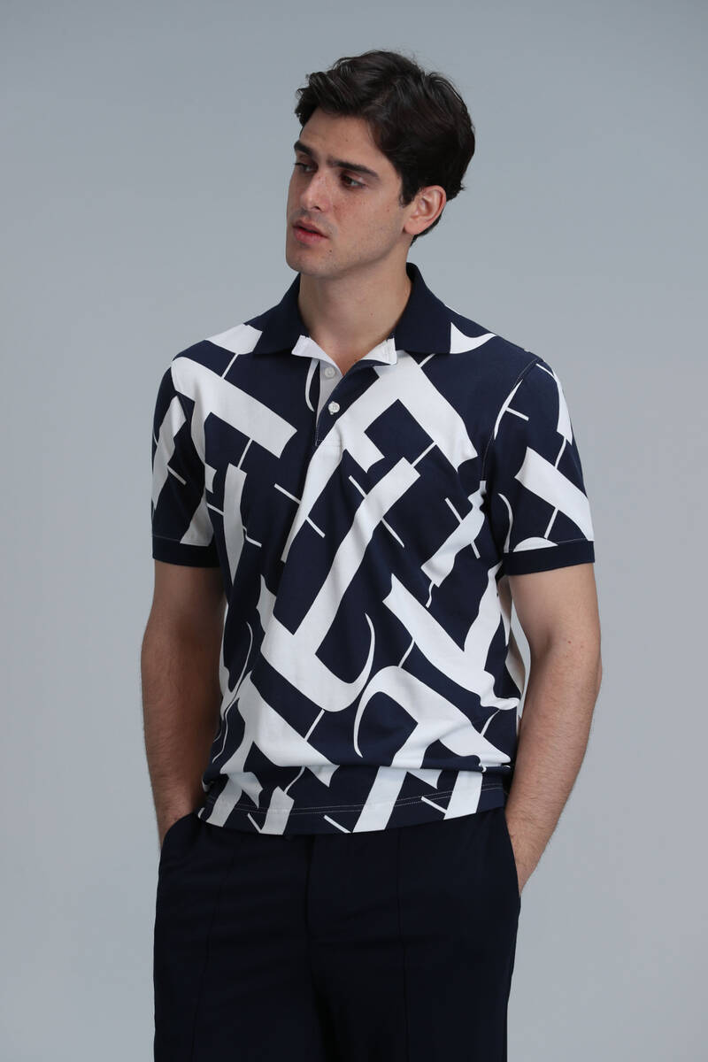 Cara Smart Men's Polo T-Shirt Navy Blue - 3
