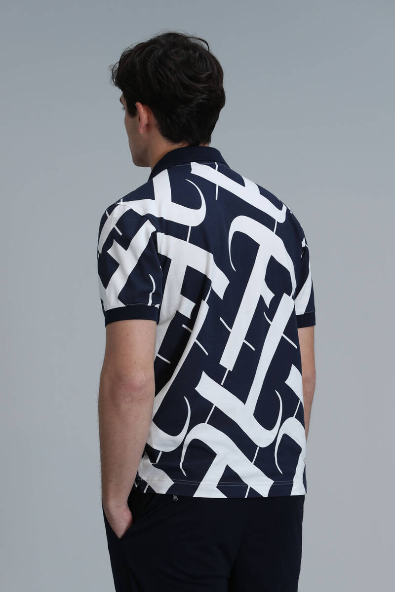 Cara Smart Men's Polo T-Shirt Navy Blue - 6