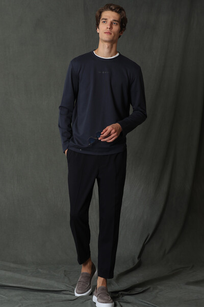 Carter Men's Long Sleeve T-Shirt Navy Blue - 3