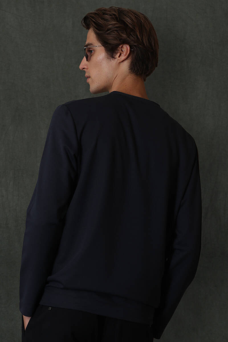 Carter Men's Long Sleeve T-Shirt Navy Blue - 5