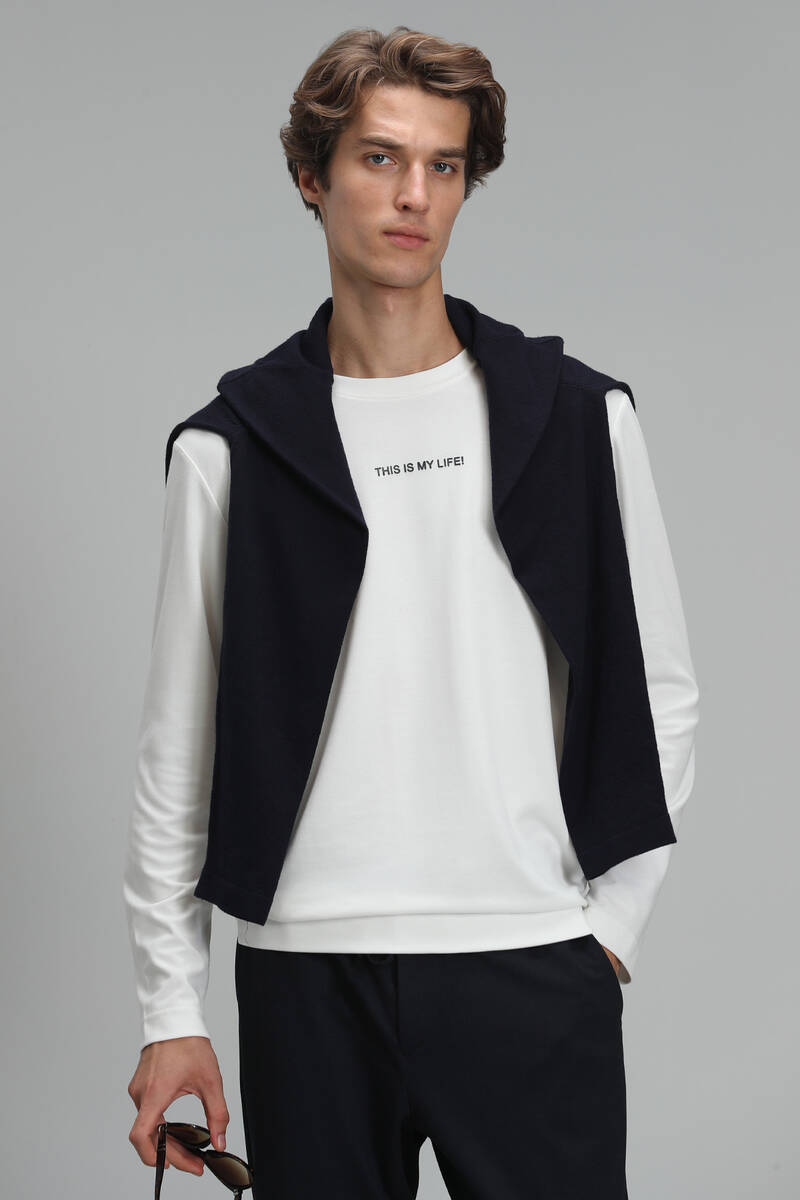 Carter Men's Long Sleeve T-Shirt Off White - 1