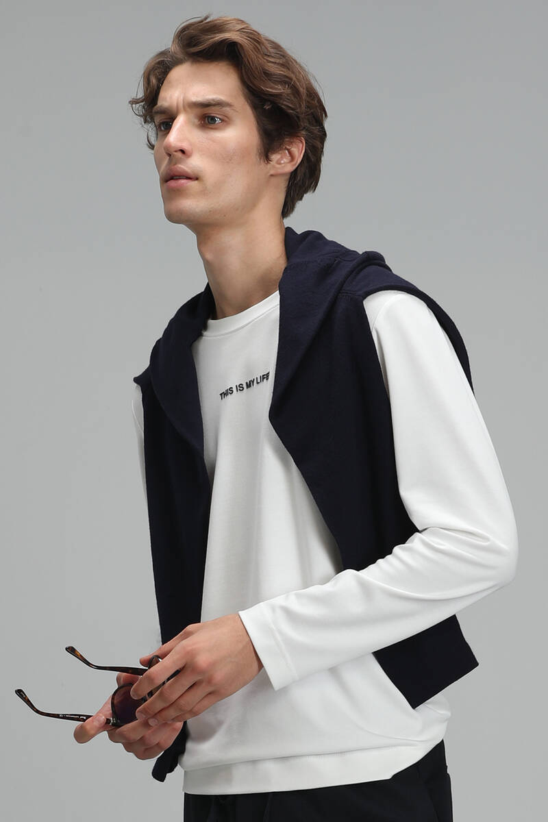 Carter Men's Long Sleeve T-Shirt Off White - 3