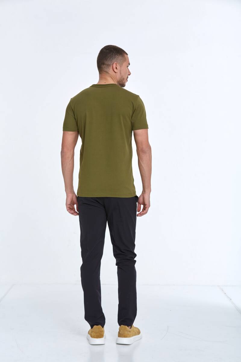 Cedro Printed Men's T-Shirt Khaki - 5