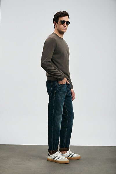 Chris Spor Jean Erkek Pantolon Slim Fit Mavi - LUFIAN
