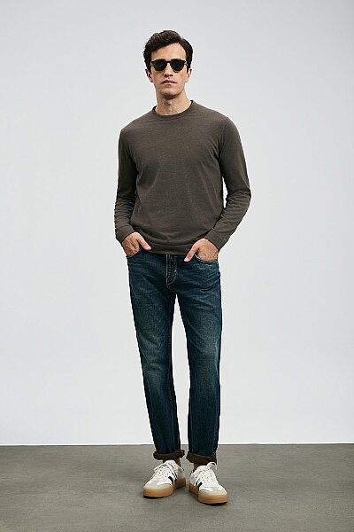 Chris Spor Jean Erkek Pantolon Slim Fit Mavi - 5