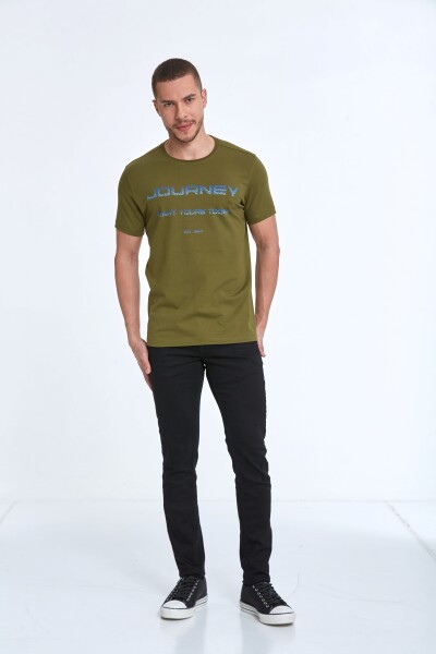 Clipper Printed Men's T-Shirt Khaki - 2
