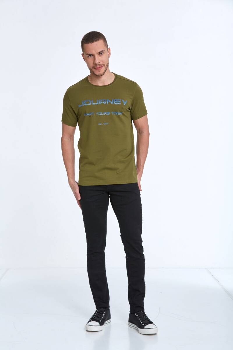 Clipper Printed Men's T-Shirt Khaki - 2