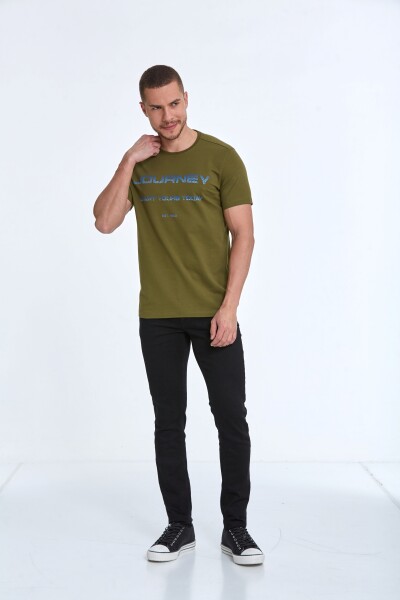 Clipper Printed Men's T-Shirt Khaki - 3