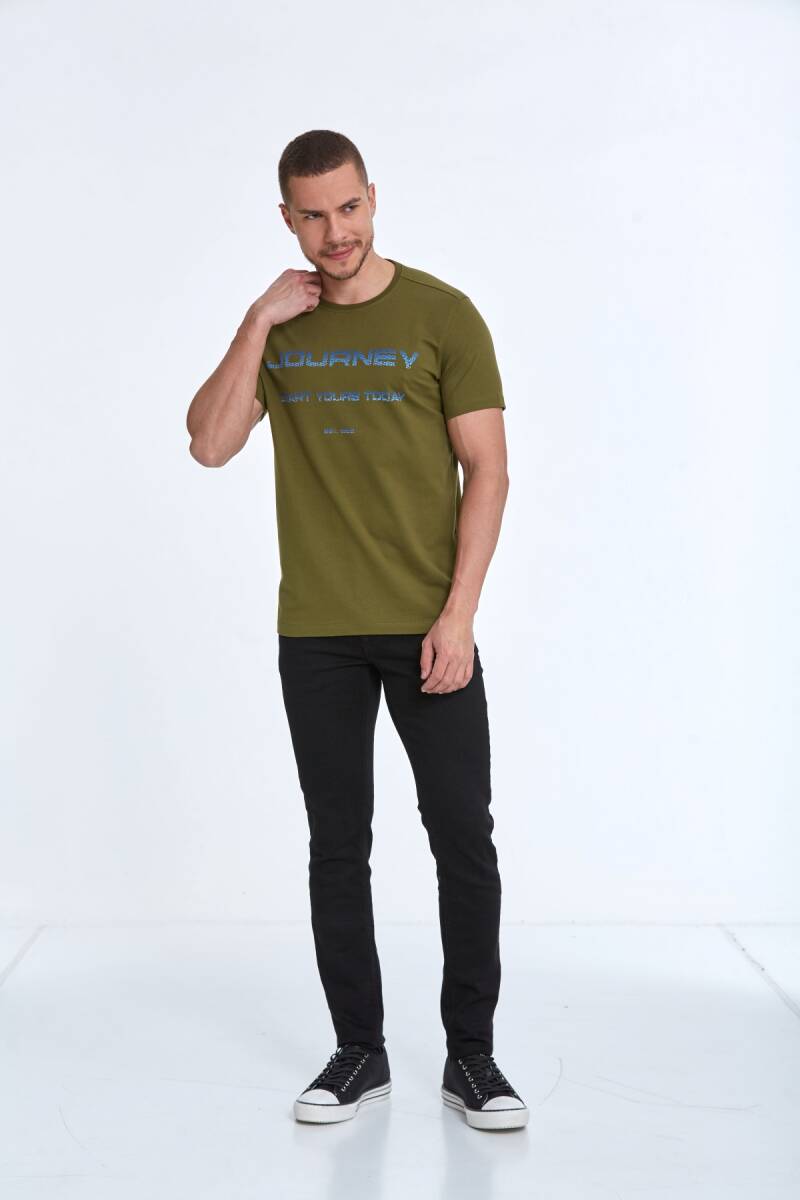 Clipper Printed Men's T-Shirt Khaki - 3