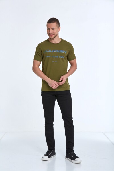 Clipper Printed Men's T-Shirt Khaki - 4