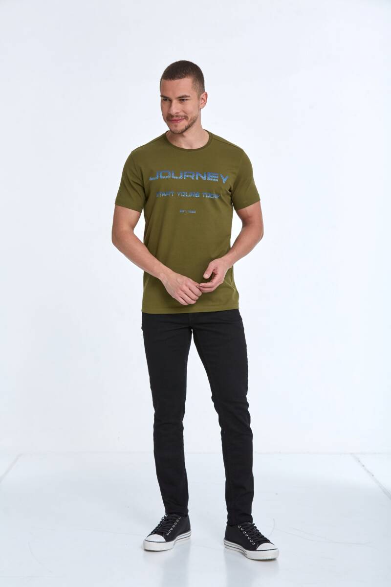 Clipper Printed Men's T-Shirt Khaki - 4