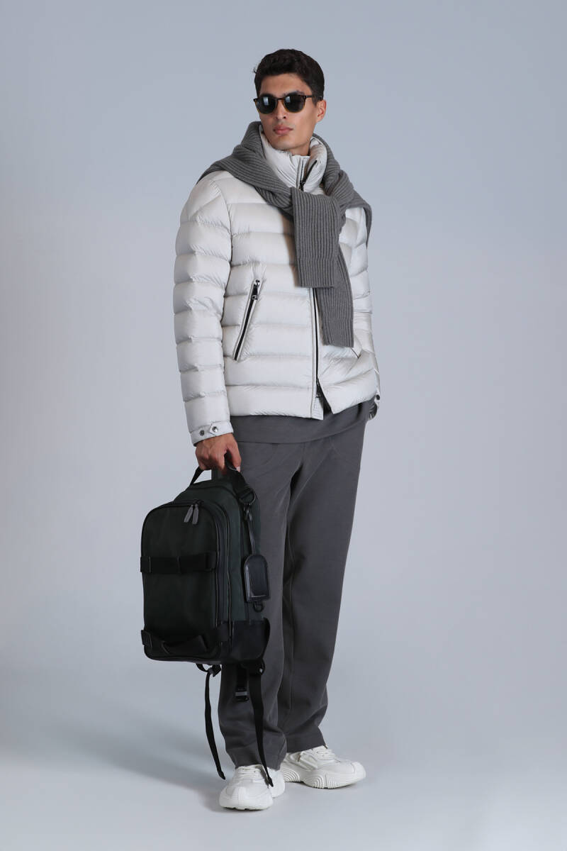 Clow Goose Down Men's Coat Stone - 1