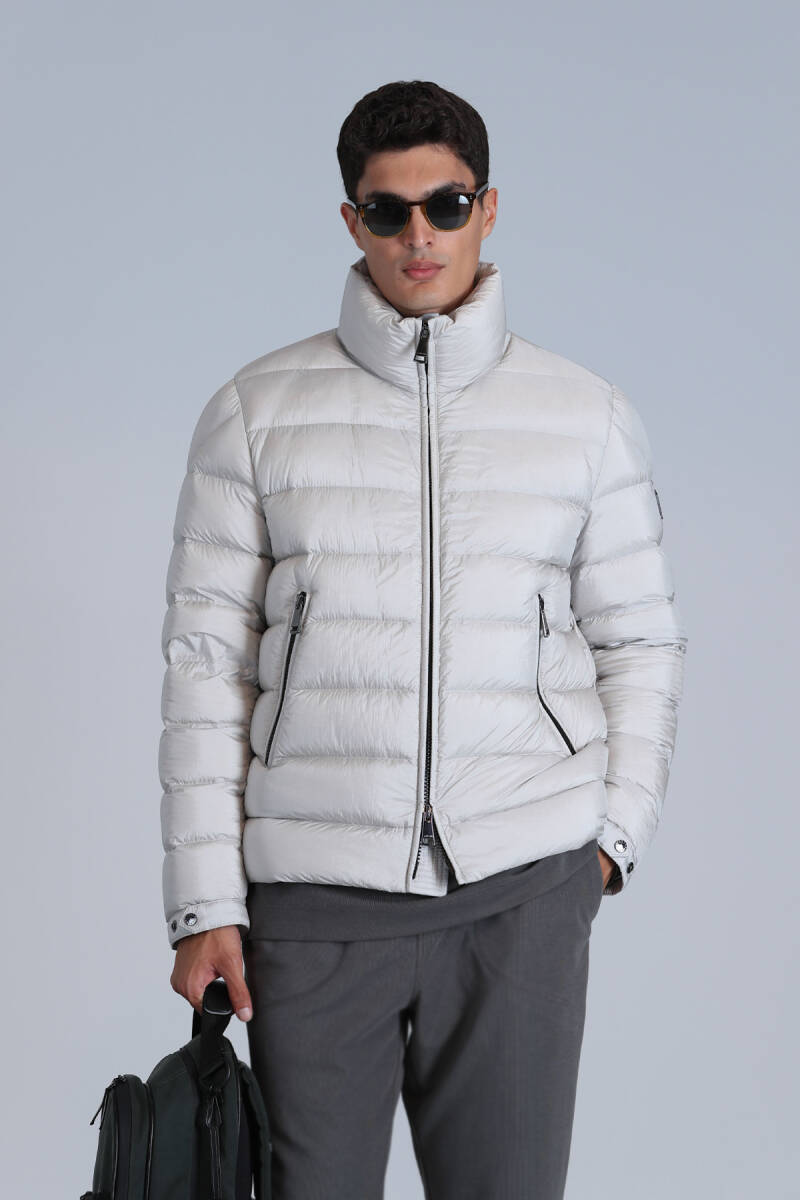 Clow Goose Down Men's Coat Stone - 3