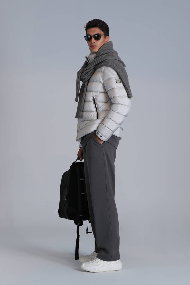 Clow Goose Down Men's Coat Stone - 4