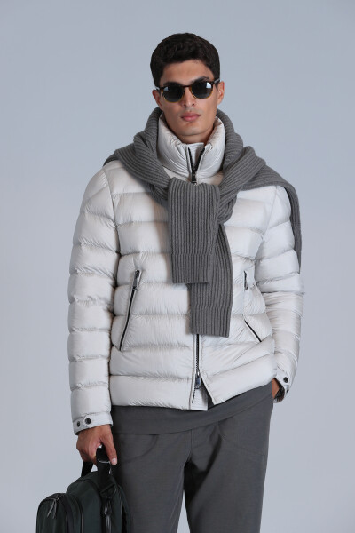 Clow Goose Down Men's Coat Stone - 5