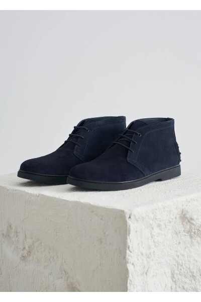 Coe Navy Blue Suede Boots 