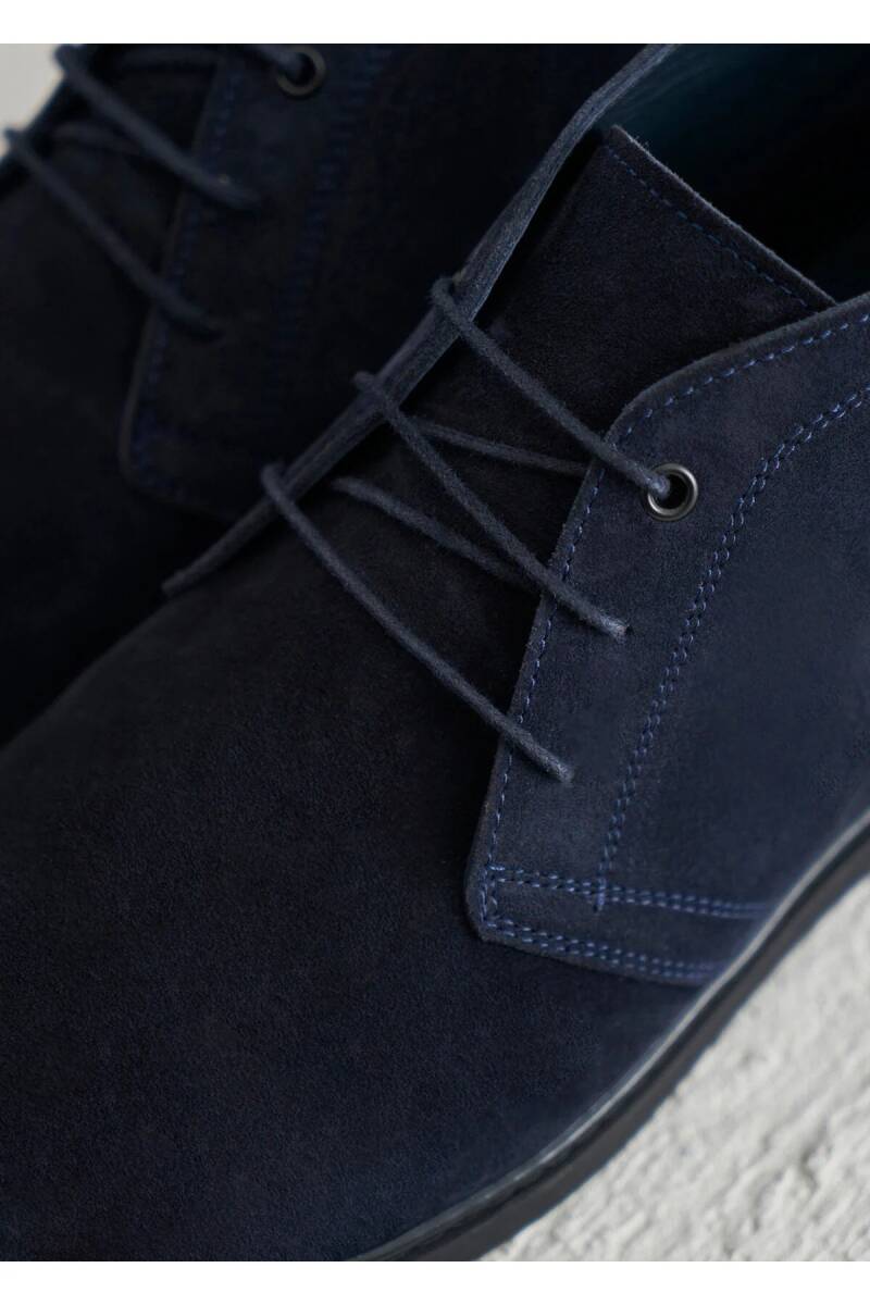 Coe Navy Blue Suede Boots - 3