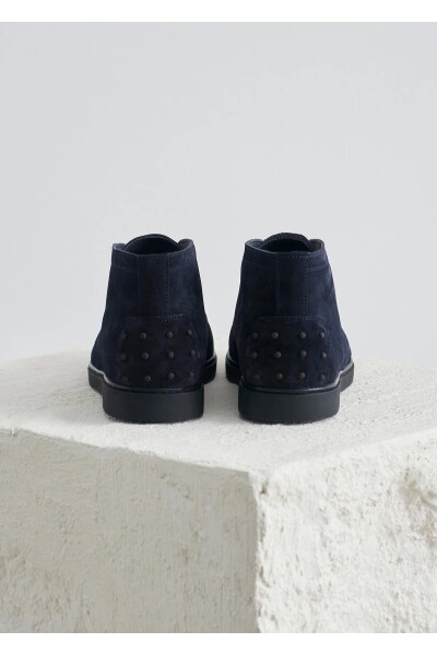 Coe Navy Blue Suede Boots - 5
