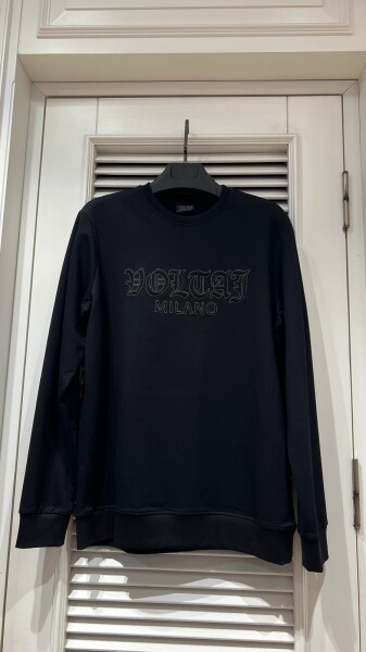 Cora Bisiklet Yaka Erkek Sweatshirt Siyah - 2