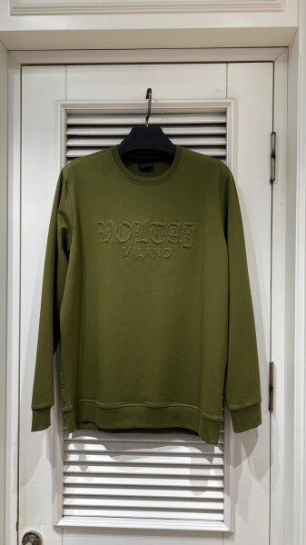 Cora Bisiklet Yaka Erkek Sweatshirt Yeşil - 1