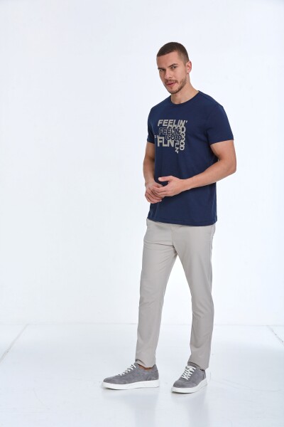 Cortez Printed Men's T-Shirt Navy Blue - 3