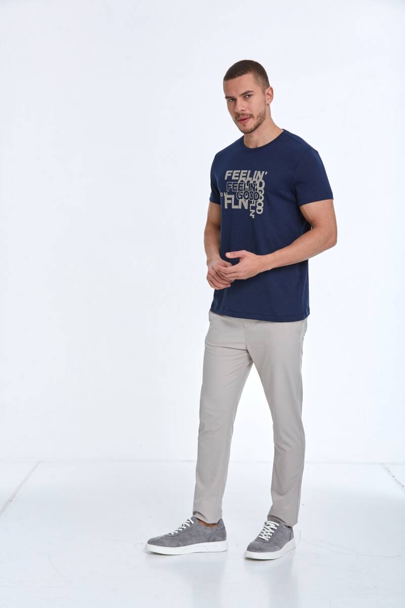 Cortez Printed Men's T-Shirt Navy Blue - 3