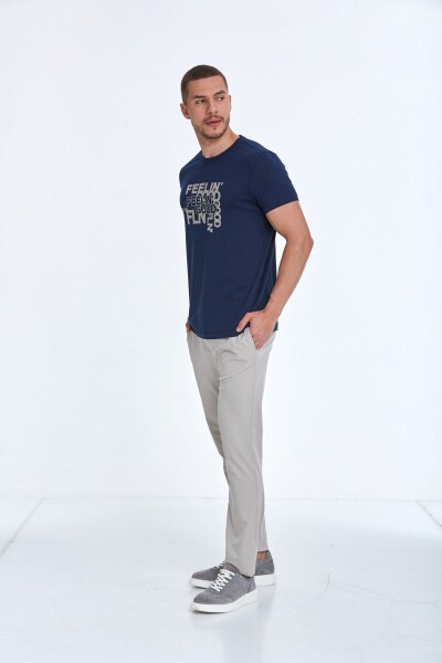 Cortez Printed Men's T-Shirt Navy Blue - 4