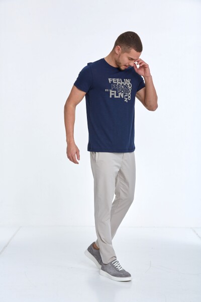 Cortez Printed Men's T-Shirt Navy Blue - 2