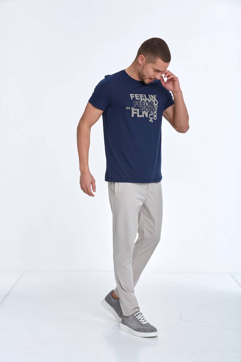 Cortez Printed Men's T-Shirt Navy Blue - 2