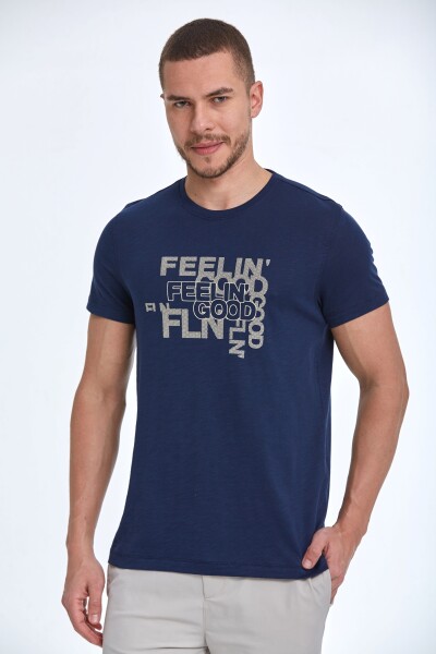 Cortez Printed Men's T-Shirt Navy Blue 