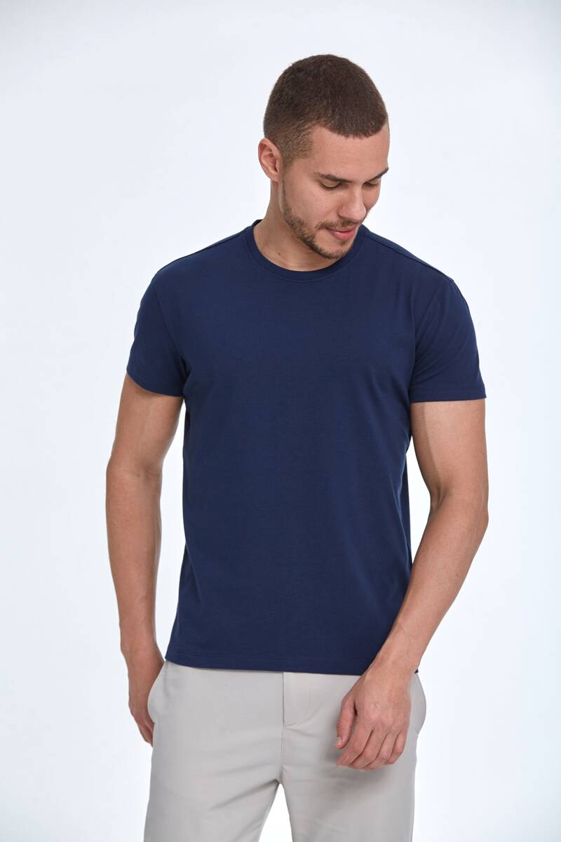 Cotton Single Jersey Plain Crew Neck T-Shirt