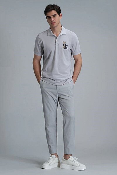 Crystal Smart Erkek Polo Tişört Gri - LUFIAN (1)