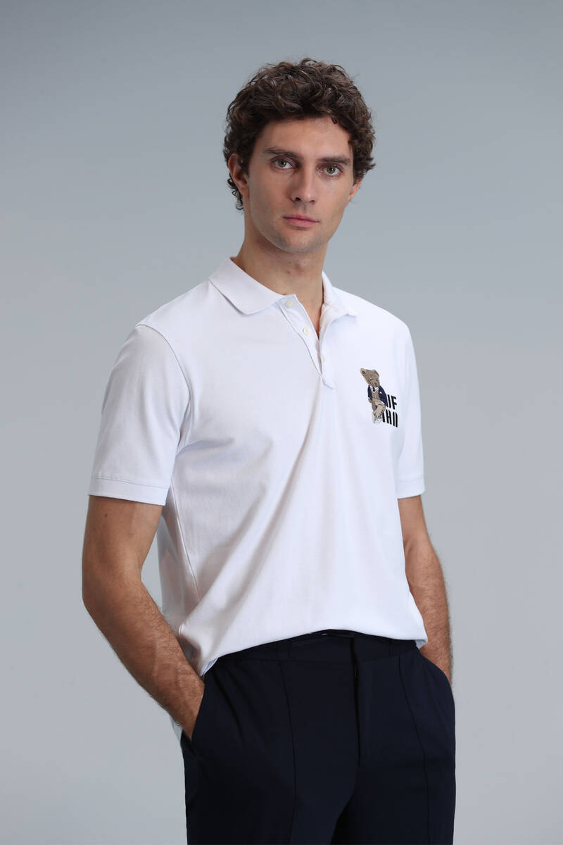 Crystal Smart Men's Polo T-Shirt White - 1