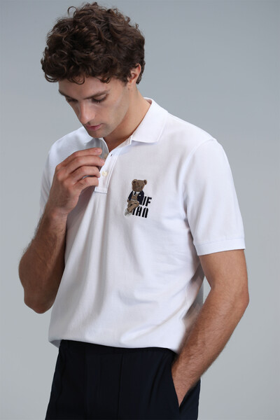 Crystal Smart Men's Polo T-Shirt White - 3