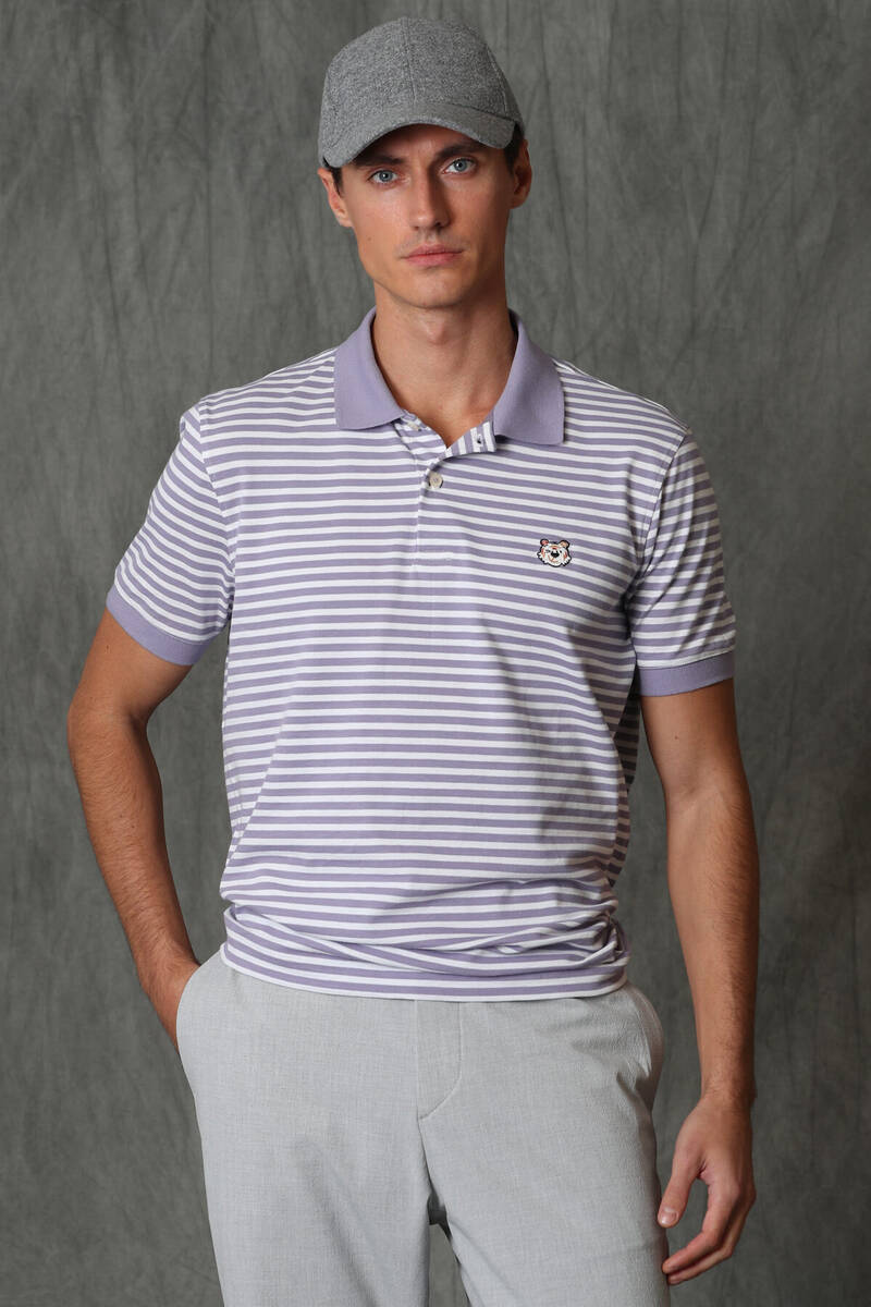 Daisy Smart Men's Polo T-Shirt Lilac - 1