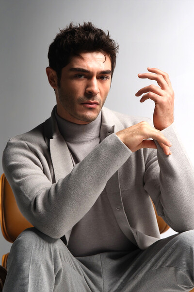 Daks Men's Cardigan Light Gray - 1