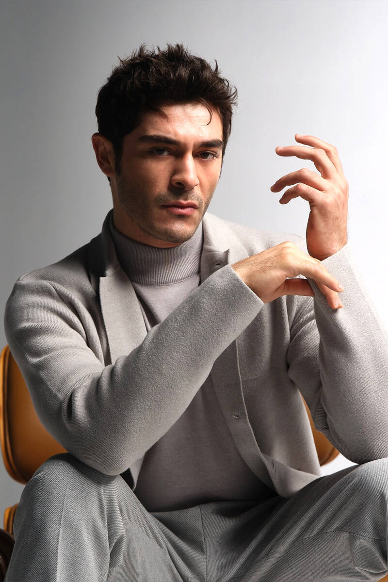 Daks Men's Cardigan Light Gray - 1