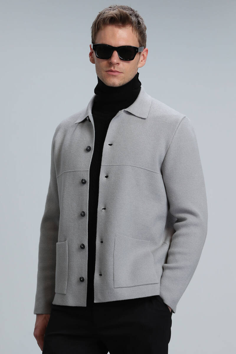 Daks Men's Cardigan Light Gray - 5