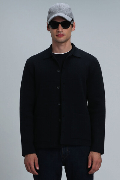 Daks Men's Cardigan Navy Blue - 1