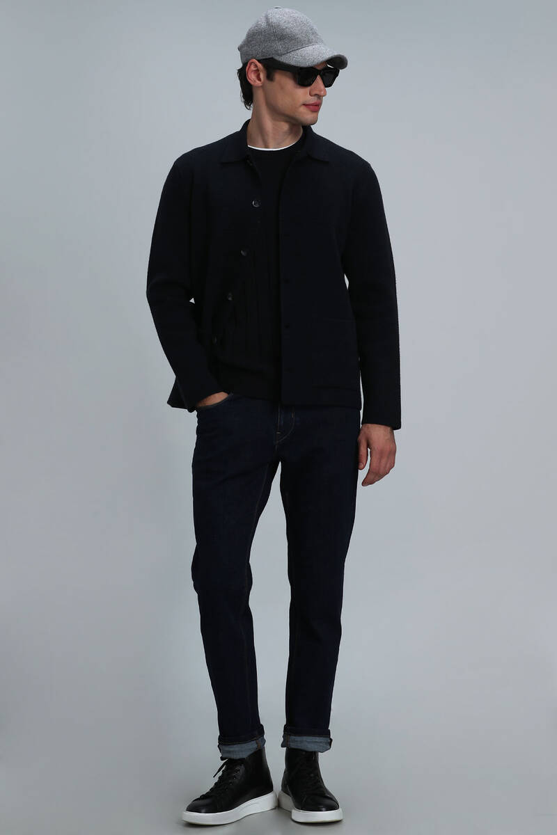 Daks Men's Cardigan Navy Blue - 4