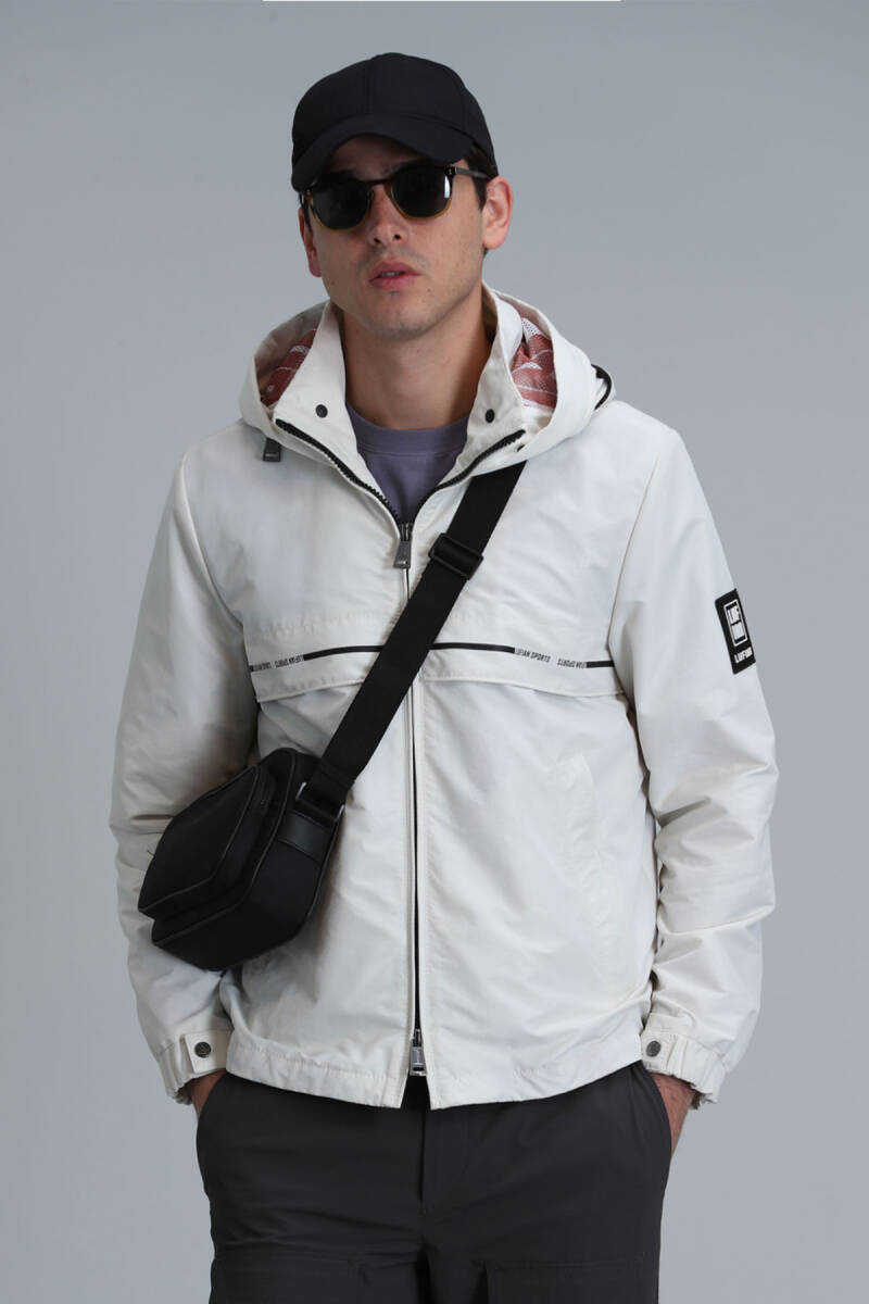 Damon Men's Coat Ecru - 5