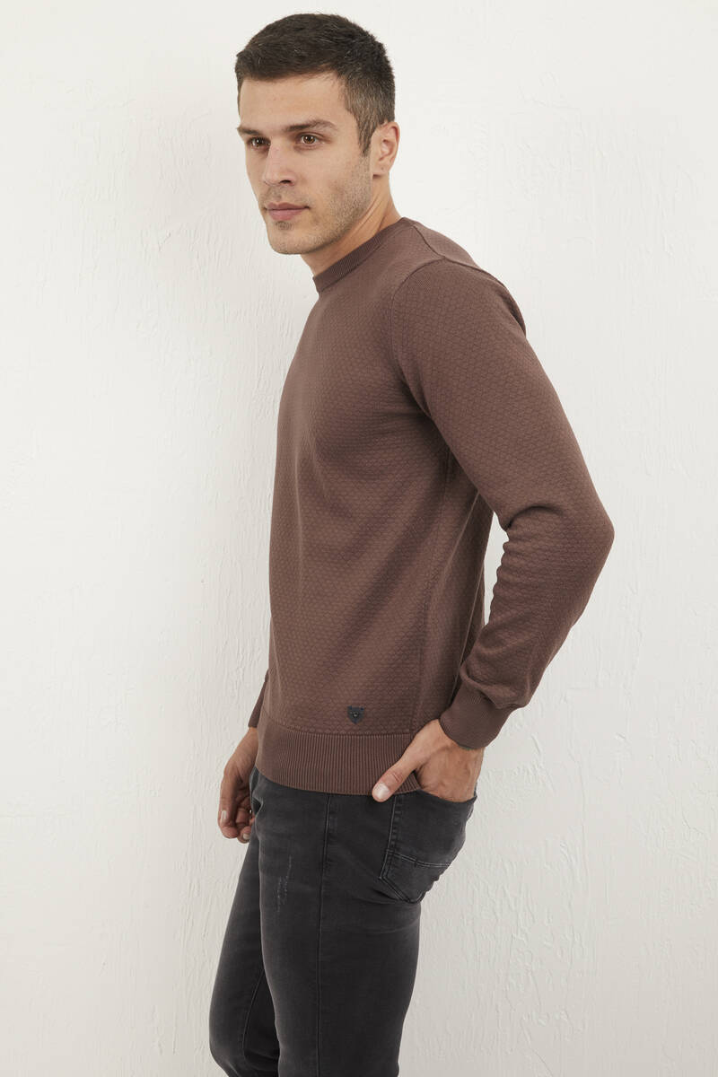 Daniel Crew Neck Men's Knitwear Sweater Brown - 3