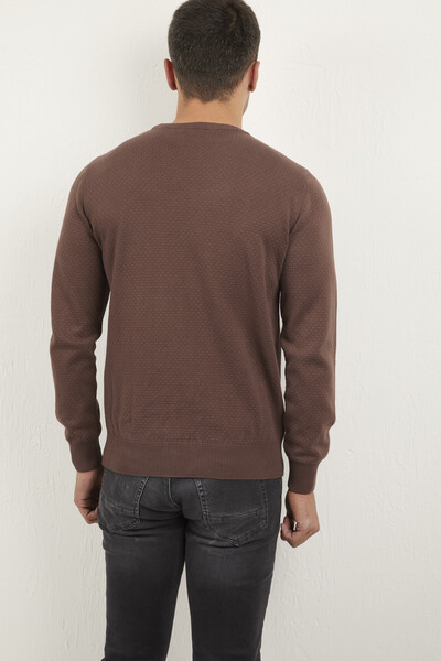 Daniel Crew Neck Men's Knitwear Sweater Brown - 4