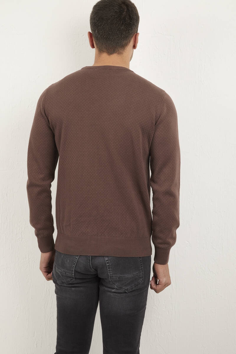 Daniel Crew Neck Men's Knitwear Sweater Brown - 4